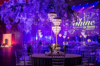 The ballroom ready for the evening