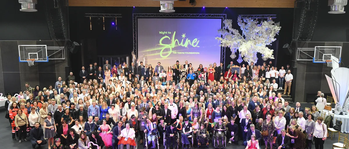A group photo of the Night to Shine volunteers